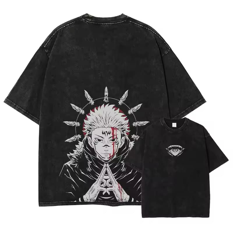 Anime Jujutsu Kaisen hip hop T-shirt  Ryomen Sukuna  style