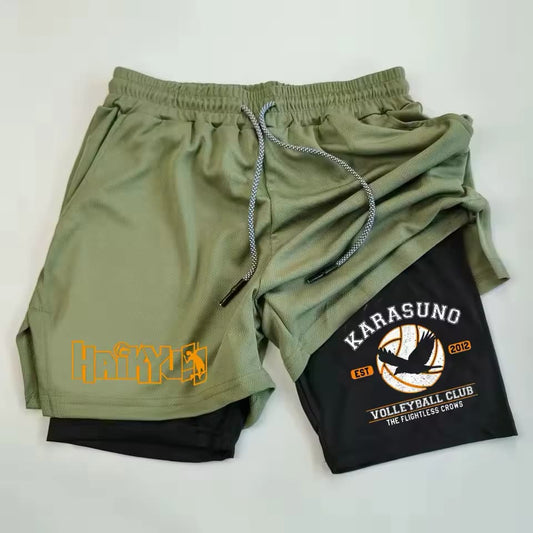 Shorts Fitness Gym Training Haikyuu, Karasuno